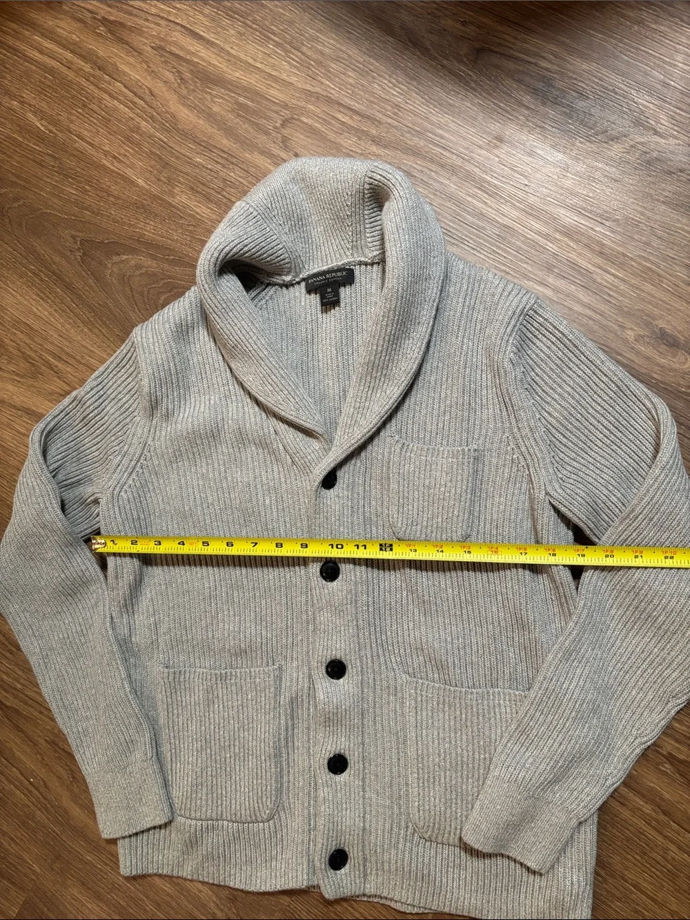 NWOT Banana Republic Mens Organic Supima Cotton Cardigan Sweater Collar Medium